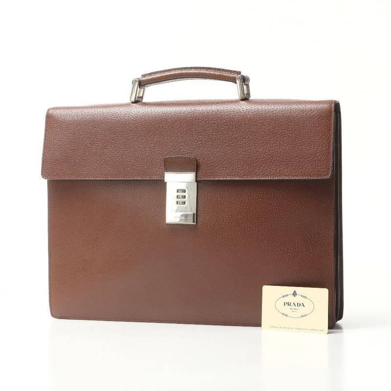 Prada Briefcase Dial Lock Business Bag Leather Document Bag 20250903 Ra5916