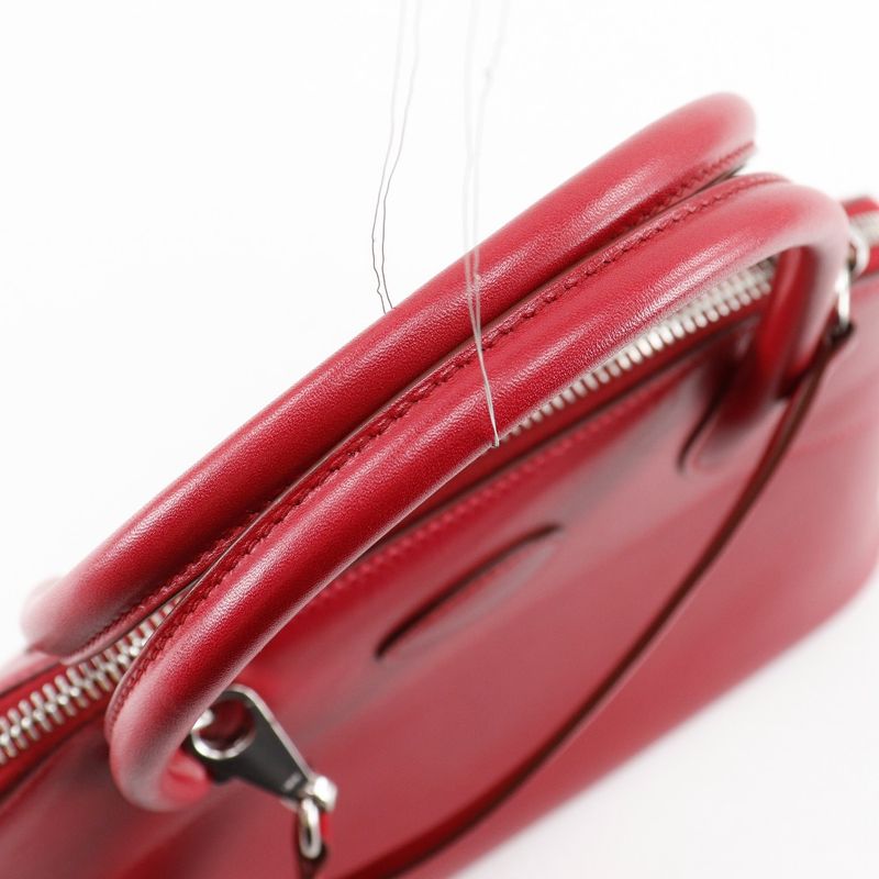 Hermes Bolide 27 2WAY Shoulder Box Calf Rouge Cazac □M Ladies Handbag
