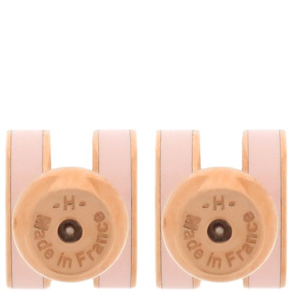 Hermes Earrings Pop Ash Hearrings Mini GP Enamel Rose Dragee and Pink Gold Rose