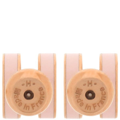 Hermes Earrings Pop Ash Hearrings Mini GP Enamel Rose Dragee and Pink Gold Rose