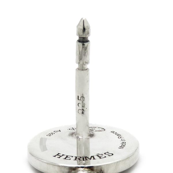 Hermes Earrings Ex Libris Hoop Silver 925 18k Pink Gold Silver X Pink Gold