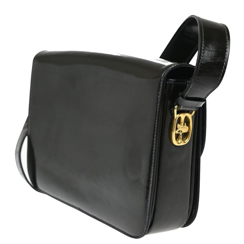 Celine Carriage Motif Shoulder Bag Enamel Navy 31ka940