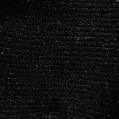 CHANEL 08A P33467 Lame Balloon Skirt With Coco Plaque Plate Black Silver 36