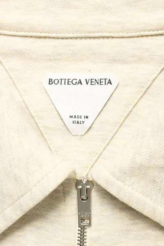 Bottega Veneta 834340 V5oa0 Double Cotton Melange Half Zip Short Sleeve Polo