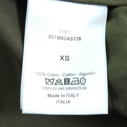 Christian DIOR 857m82a3726 100% Cotton Bee Embroidery Hooded Zip Up Military