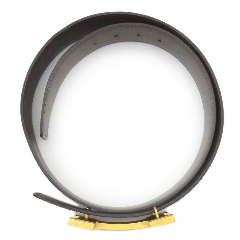 Hermes Belt Constance H #75 Box Calf Vaux Epson Black X Etang #75 Gold Hardware