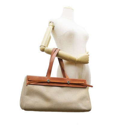 Hermes Herbag Her Bag Cabas MM Toile GM Tote Bag Hand Silver Hardware