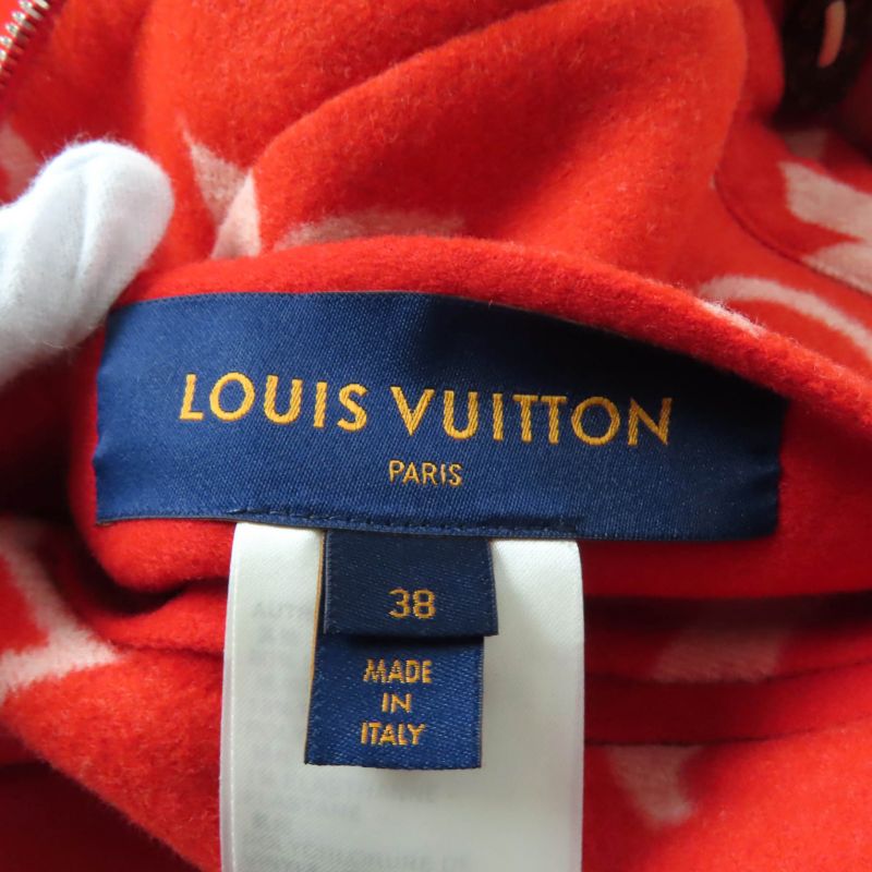 Louis Vuitton 22SS Wool Silk Blend Reversible Giant Monogram LV Logo Leather