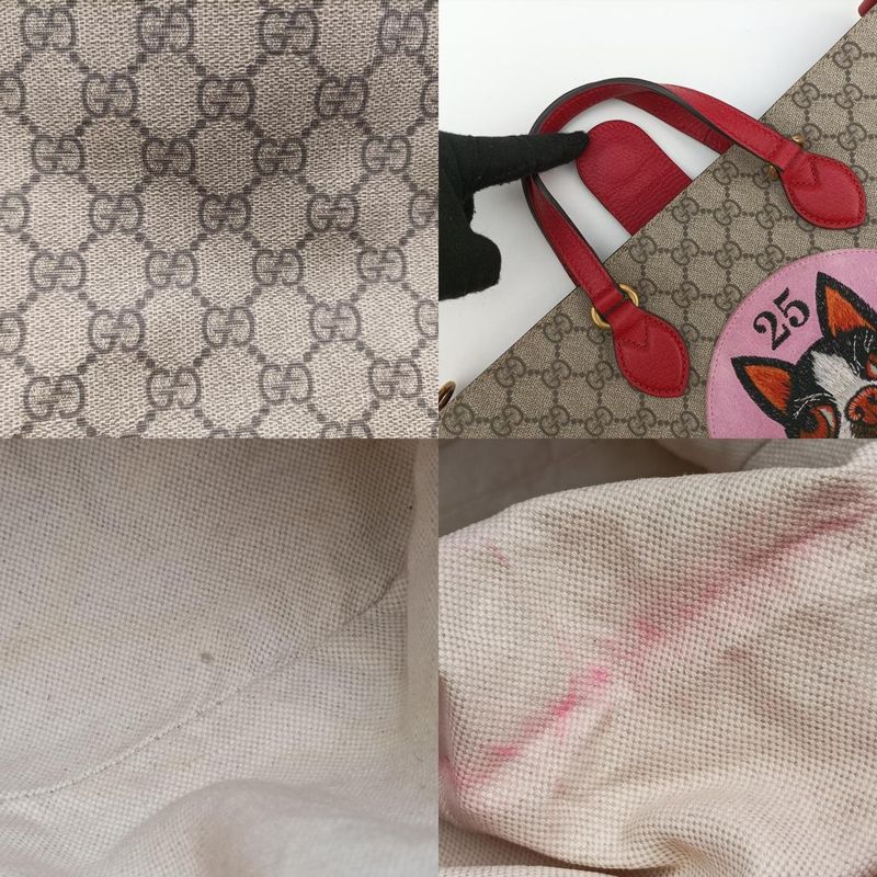 Guccigg Supreme Bosco Patch Beige And Multicolor PVC Coated Canvas 473887