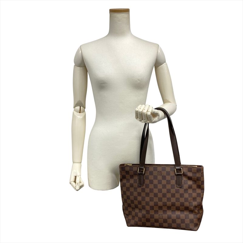 Louis Vuitton Cabas Piano Tote Bag Damier Ebène N51187 Brown Gold Hardware