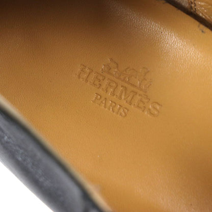 Hermes 2023 231992 Leather Silver Hardware H Logo Square Toe 2 Way Loafer