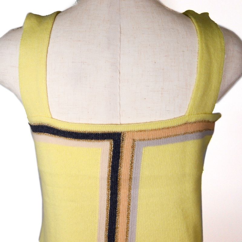 Chanel Sleeveless 01C P17019w02730 Cashmere X Rayon X Polyester Yellow Ladies