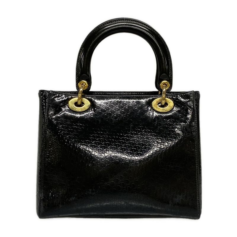 Dior/christian Dior Handbag Lady Dior Medium Bag Black Trotter Leather