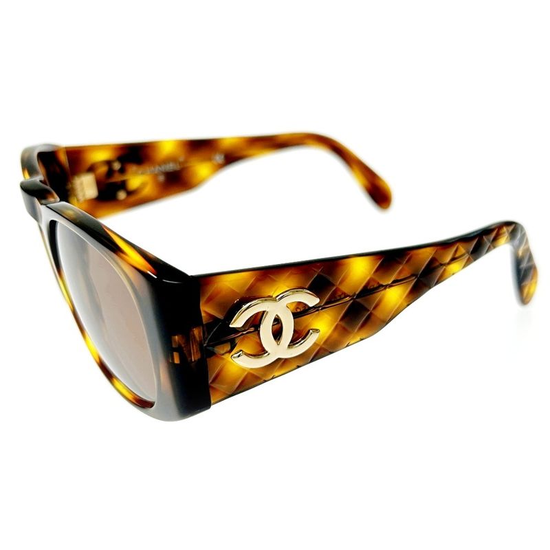 Chanel Matelasse 01450 91235 Brown Sunglass Es with Case 306852 Sunglass Es