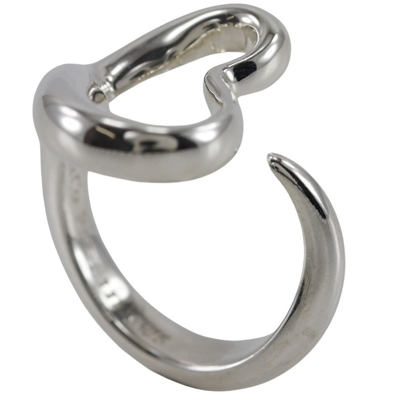 Tiffany & Co Open Heart Elsa Peretti Silver 925 Size 9 Ladies 5.6g Ring