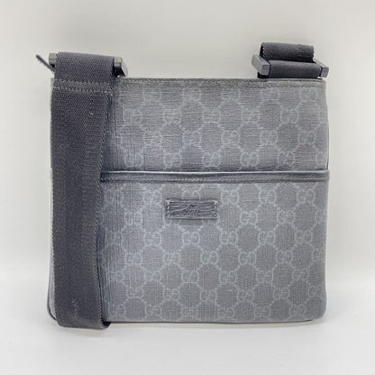 Gucci 162905 Shoulder Bag GG Supreme PVC Leather Black Ladies Men Fashion