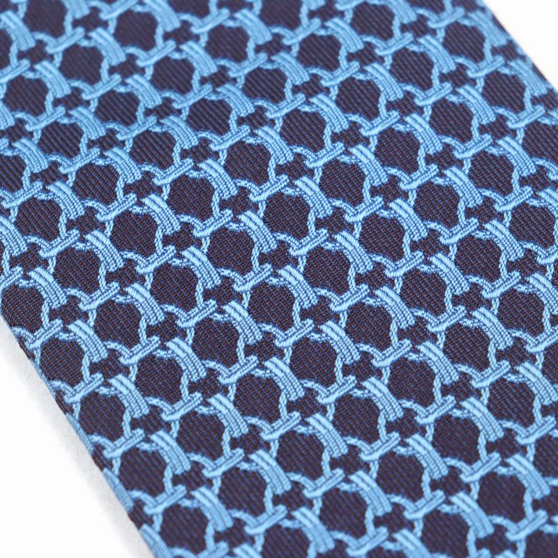 Hermes 659059t Cravate 100% Silk All-over Design H Logo Lining Tie Blue Navy