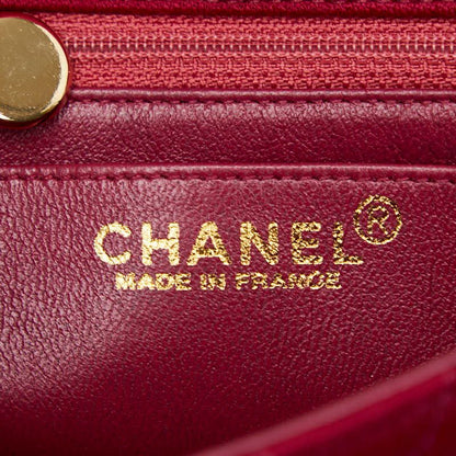 Chanel Coco Mark Mini Matelasse 17 Chain Shoulder Bag Red Cotton Women Chanel