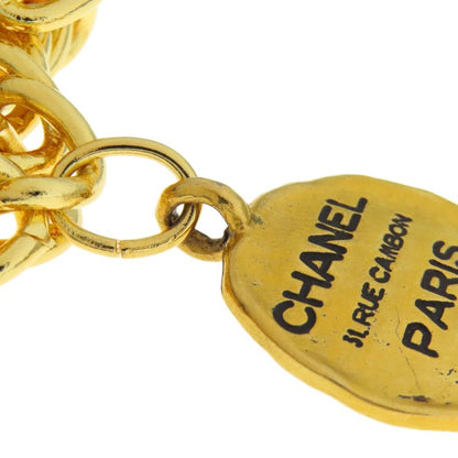 Chanel Vintage Logo Plate Bracelet Metal Ladies