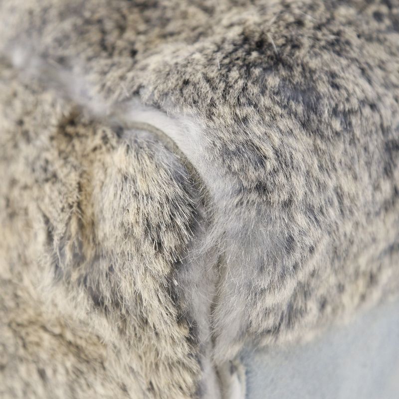 Chanel Coco Mark Lapin Rabbit Fur Blue Gray Women's Handbag