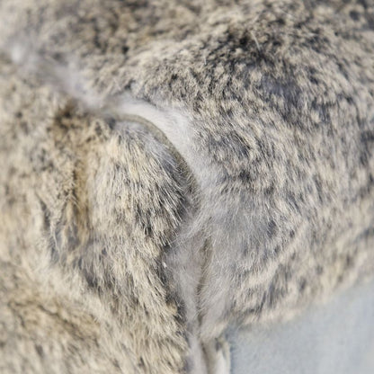 Chanel Coco Mark Lapin Rabbit Fur Blue Gray Women's Handbag