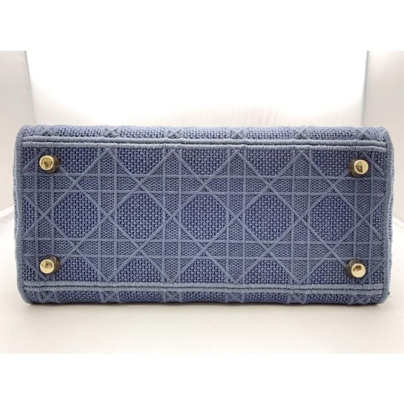 Dior Cannage Lady D-Lite Medium Bag Denim Navy Bu Dior