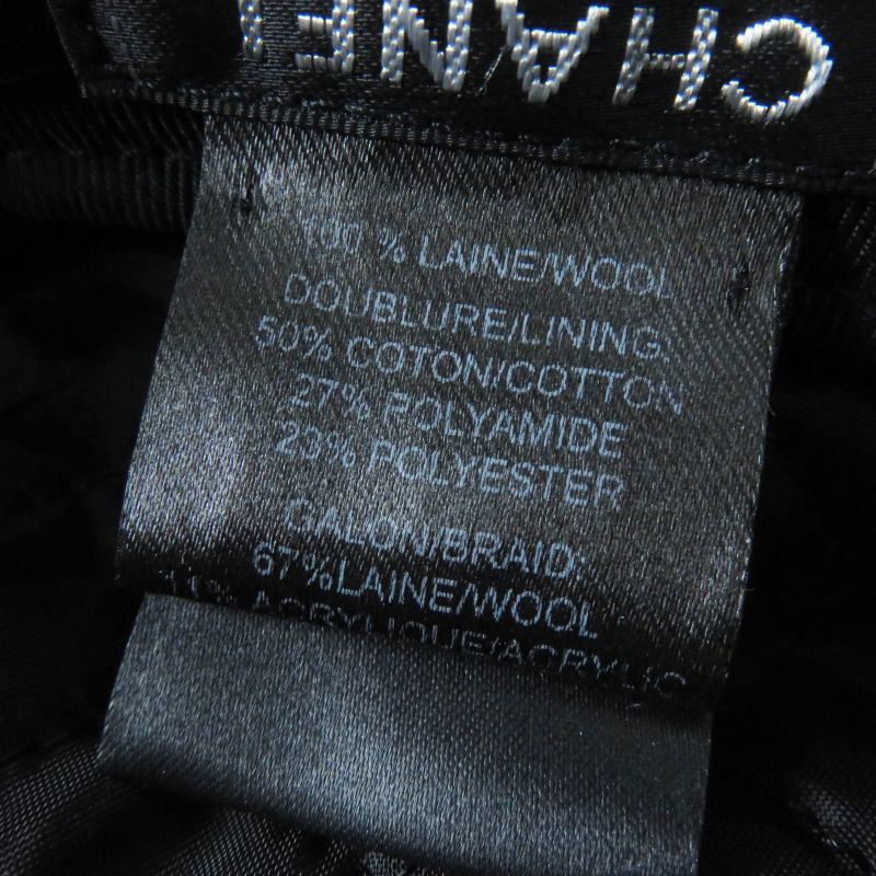 CHANEL 2019 19V With Coco Mark Tweed Use Cassock Dark Navy S Made In Germany