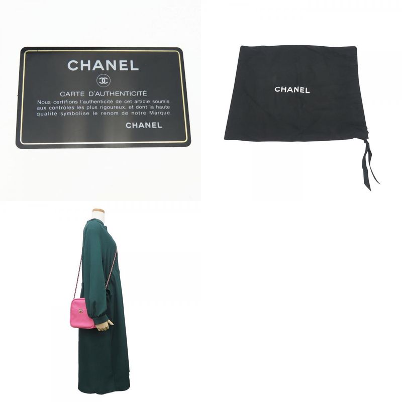 Chanel Shoulder Bag Matelasse Chain Leather Pink Gold Hardware Crossbody Coco