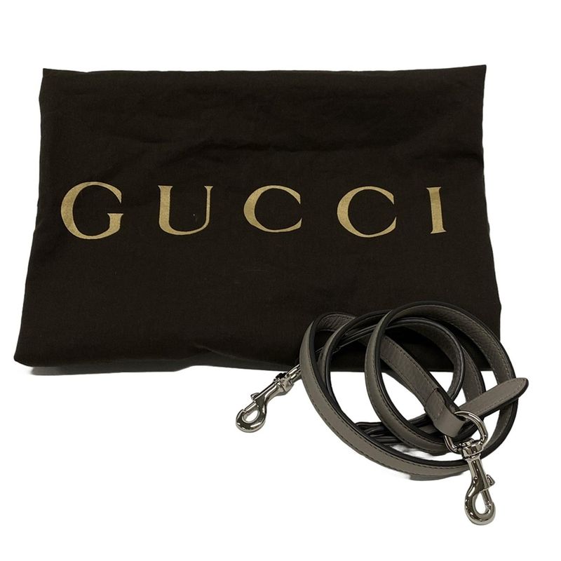 Gucci Handbag Bamboo Daily 370830 Gray Leather