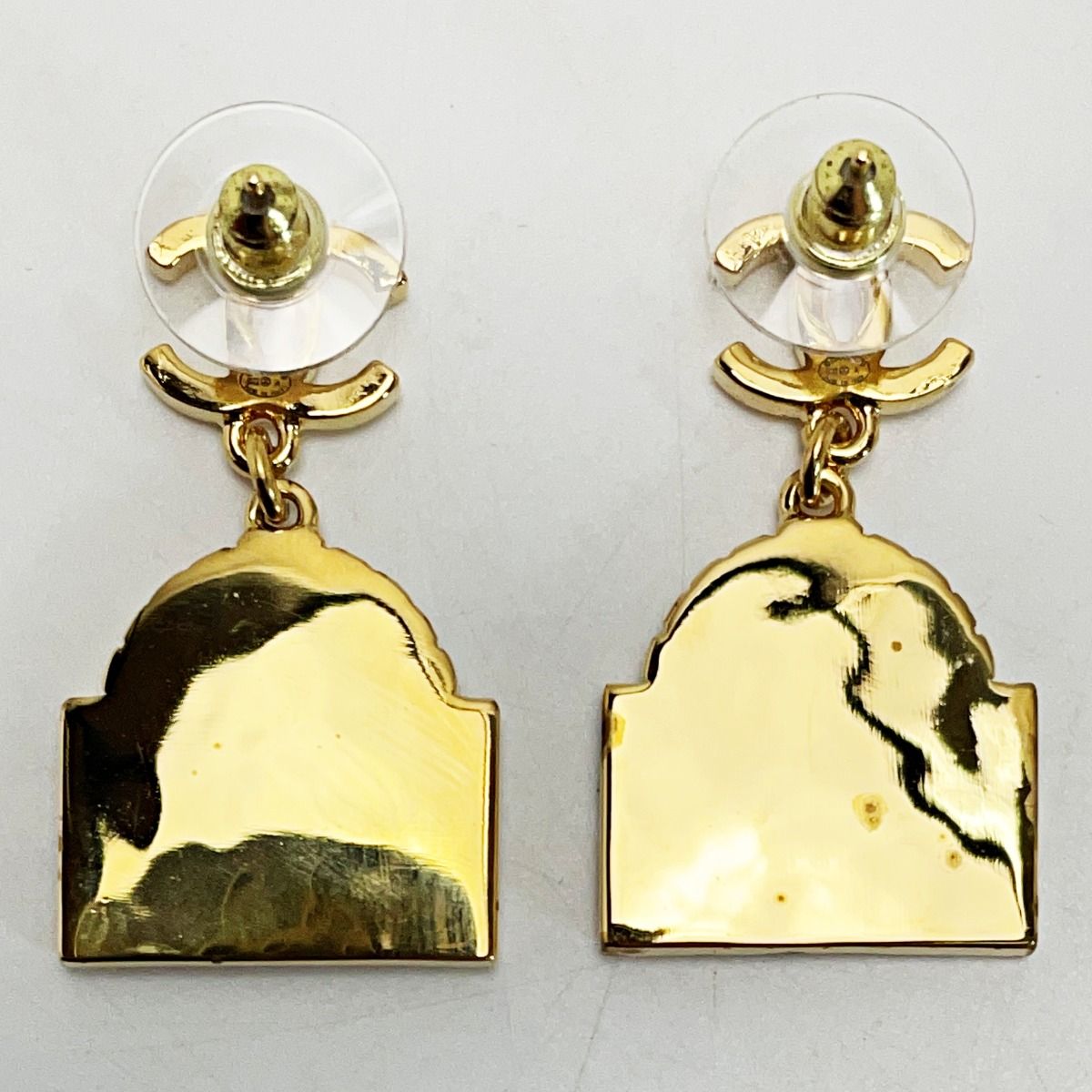 Chanel Cocomark X Rue Ganbon Logo Gold Earrings Women's Accessories