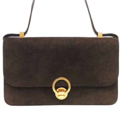 Hermes Ring De Dobris Brown Gold Hardware 00D Engraved Vintage Shoulder Bag