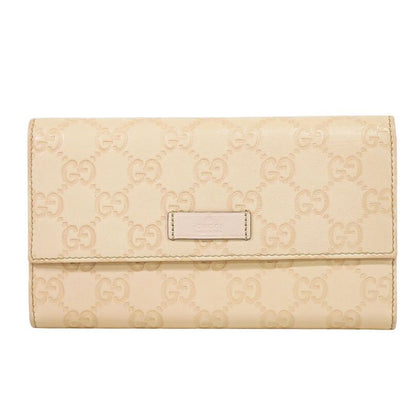 Authentic Gucci Shimmer Leather Long Wallet Long Wallet Pink 190336 Wallet