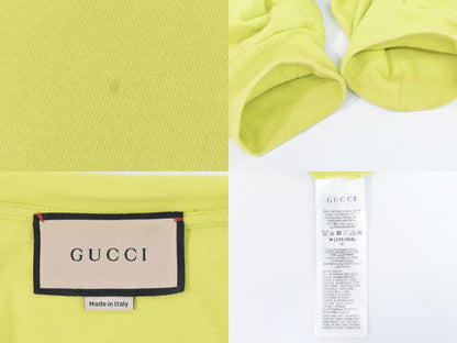 Object Gucci Logo Long T-shirt Long Sleeve Tops M Cotton Neon Yellow Clothing