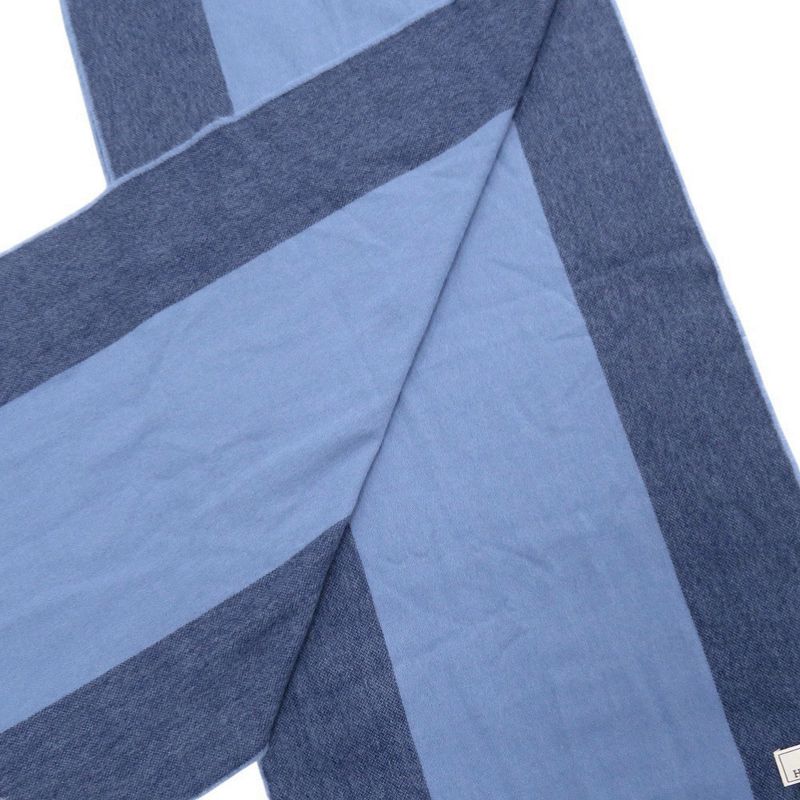 Hermes H Summer Block Cashmere Blue Scarf Blue 0332 Hermes