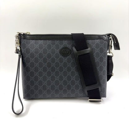 Gucci 2-way Bag Interlocking G GG Supreme Body Bag Canvas Black Shoulder Bag