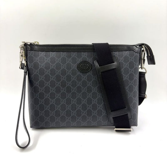 Gucci 2-way Bag Interlocking G GG Supreme Body Bag Canvas Black Shoulder Bag