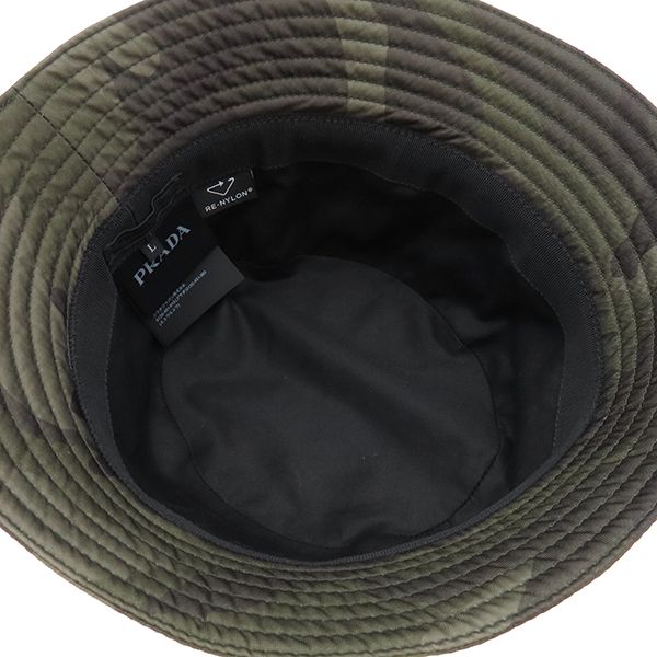 Prada Hat Re-Nylon Pocket Bucket Hat Nylon Camouflage L Camouflage Triangle