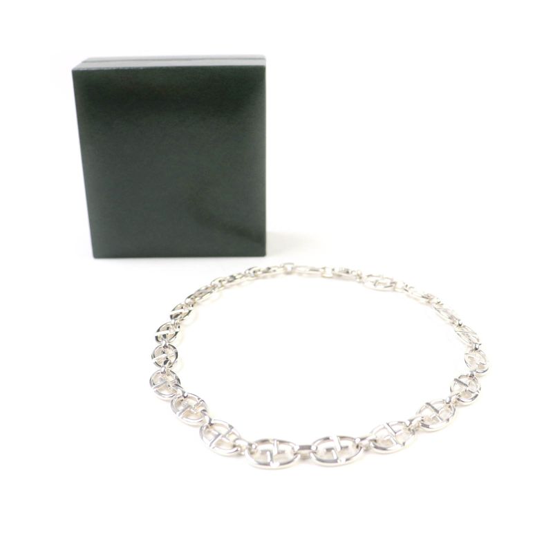 Gucci Vintage 925 Tom Ford Period Double G Anchor Chain Choker Silver With Case