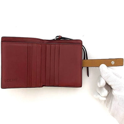 Loewe Bifold Wallet Brown Anagram C660z41x01 Excellent Condition