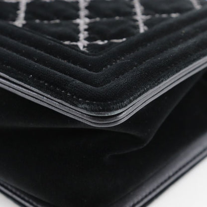 Chanel Boy Chanel 25 Chain Shoulder Matelasse Stitching Velour And Leather