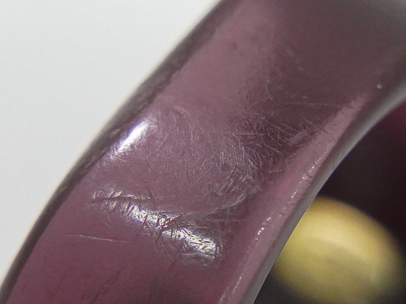 Authentic Chanel Logo Ring No.13.5 Plastic Purple Beige Accessories Jewelry