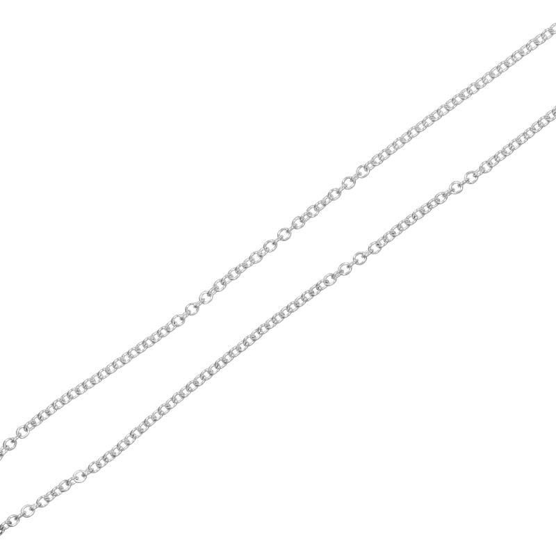 Tiffany & Co Open Heart 925 Silver And Pink Sapphire Ladies 3.64g Necklace