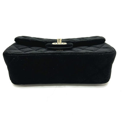 Chanel Shoulder Bag Mini Matelasse 20 As1787 Velour Black