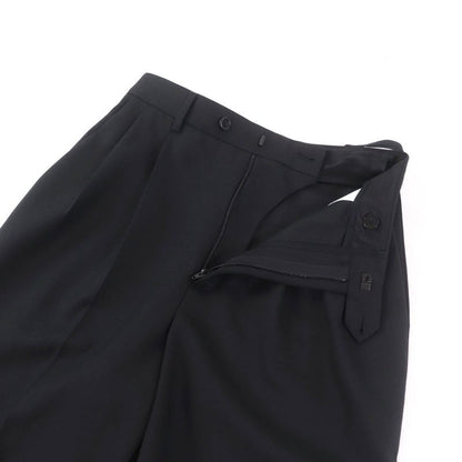 Celine 2p519673d 100% Wool Center Press Two Tuck Wide Pants Slacks Black 34