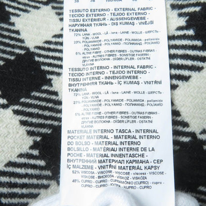 Emporio Armani Emporio Almaani Black Tag Wool Staggered Pattern Belted Coat