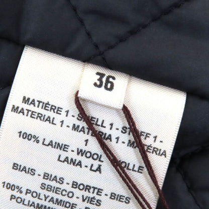 Hermes 22AW 2h0106dg Cashmere Blend Serie Button Zip Up Quilted Coat Dark Navy