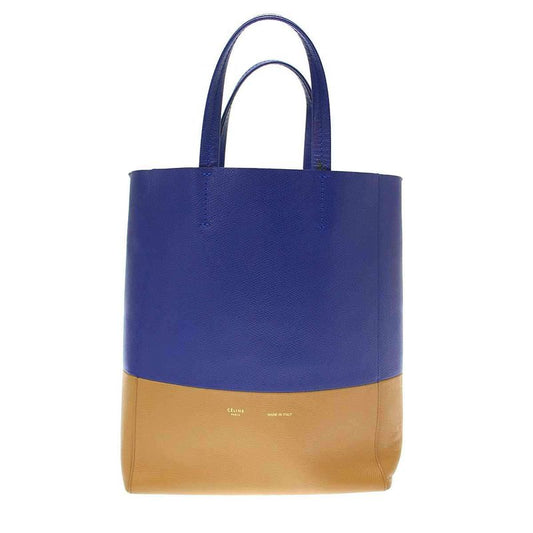 Celine Vertical Cabas Small Bicolor 2-Way Tote Bag Blue and Camel