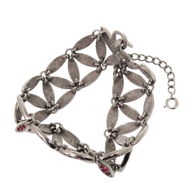 Dior Bracelet Metal Stones Gunmetal Accessories 1518 Dior