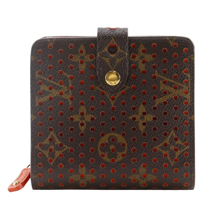 Louis Vuitton Compact Zip Perforated M95189 Monogram Perfot Orange Mi0046