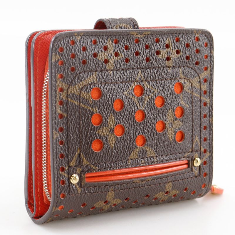 Louis Vuitton Compact Zip Perforated M95189 Monogram Perfot Orange Mi0046